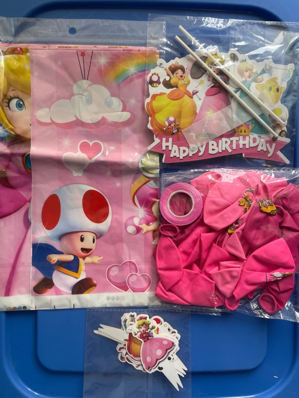 Nintendo Princess Peach & Toad Pink Birthday Party Decorations